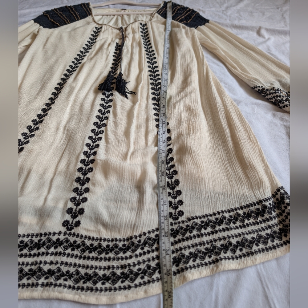 Free People Long Sleeve Embroidered Boho Tunic Dress Size Small - Picture 14 of 16